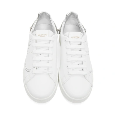 Shop Valentino White  Garavani Vlogo Backnet Sneakers In Cz7 Silver