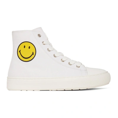Shop Joshua Sanders White Smiley Edition High-top Sneakers