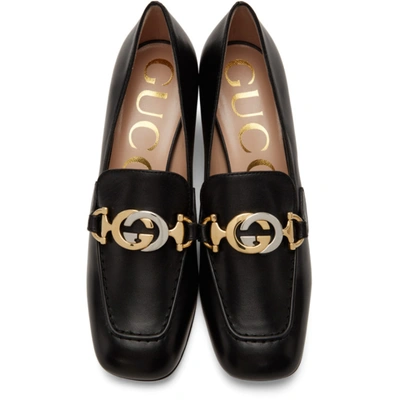 Shop Gucci Black Zumi Mid-heel Loafers In 1000 Black