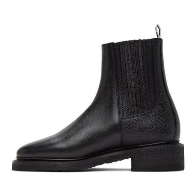 Shop Thom Browne Black Crepe Sole Chelsea Boots In 001 Black