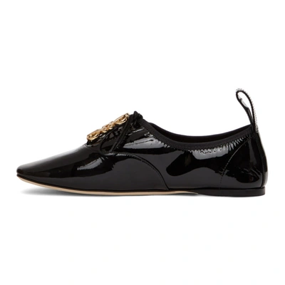 Shop Loewe Black Patent Soft Anagram Derbys In 1100 Black