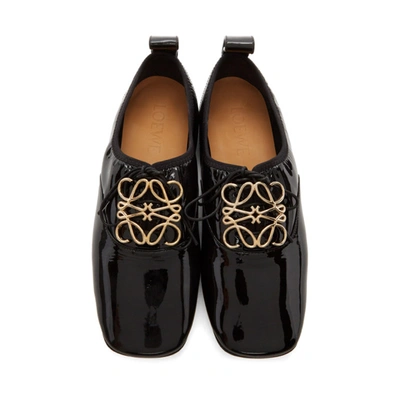 Shop Loewe Black Patent Soft Anagram Derbys In 1100 Black