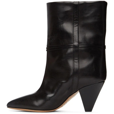 Shop Isabel Marant Black Leather Lilet Ankle Boots In 01bk Black