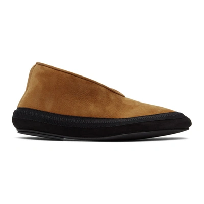 Shop The Row Tan Shearling Fairy Loafers In Cml Camel