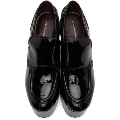 Shop Dries Van Noten Black Patent Loafer Heels In 900 Black