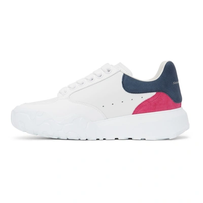 Shop Alexander Mcqueen White & Pink Court Trainer Sneakers In 9717 Pk/navy