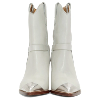 Shop Isabel Marant Off-white Lamsy Boots In 20ck Chalk