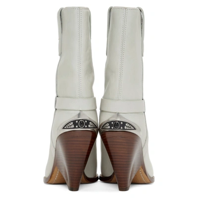 Shop Isabel Marant Off-white Lamsy Boots In 20ck Chalk