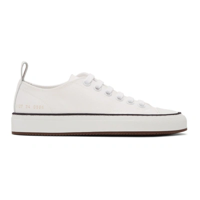 Shop Common Projects White Canvas Tournament Low Sneakers In 0506 White