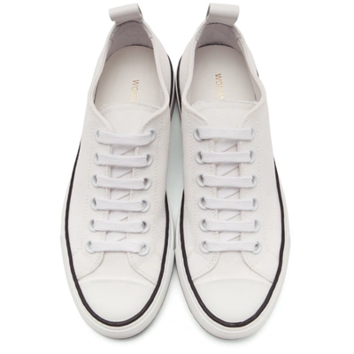 Shop Common Projects White Canvas Tournament Low Sneakers In 0506 White