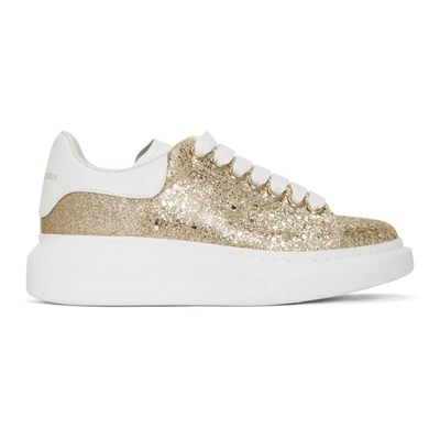 Shop Alexander Mcqueen Gold Glitter Oversized Sneakers In 9962 Sand