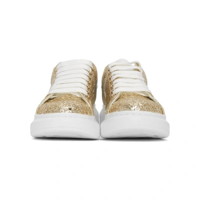 Shop Alexander Mcqueen Gold Glitter Oversized Sneakers In 9962 Sand