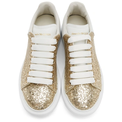 Shop Alexander Mcqueen Gold Glitter Oversized Sneakers In 9962 Sand