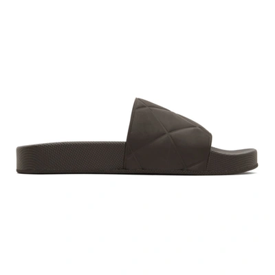 Shop Bottega Veneta Brown Flat Pool Slides In 2113 Fonden