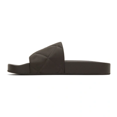 Shop Bottega Veneta Brown Flat Pool Slides In 2113 Fonden