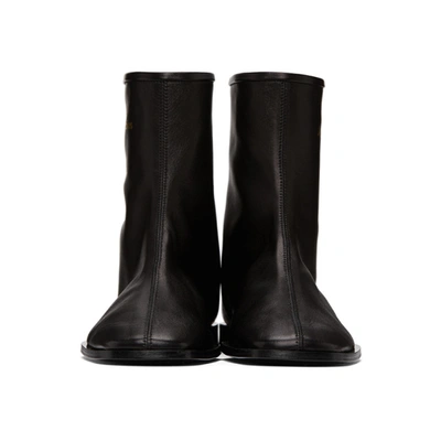 Shop Acne Studios Black Branded Ankle Boots