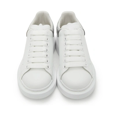 Shop Alexander Mcqueen White & Silver Croc Oversized Sneakers In 9071 Wh/sil