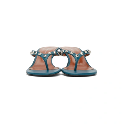 Shop Simon Miller Blue Beep Thong Heeled Sandals In 94540 Teal