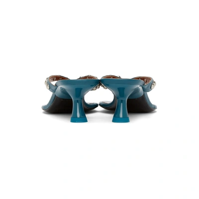 Shop Simon Miller Blue Beep Thong Heeled Sandals In 94540 Teal