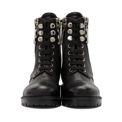Christian Louboutin En Hiver Combat Boots In Black Leather | ModeSens