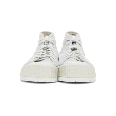 Shop Spalwart Grey Mid Pad Sneakers In White