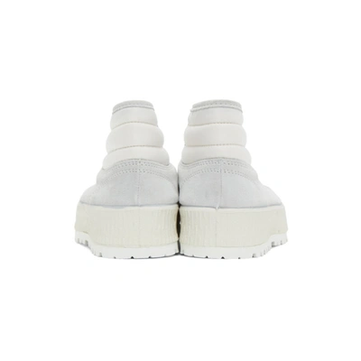 Shop Spalwart Grey Mid Pad Sneakers In White