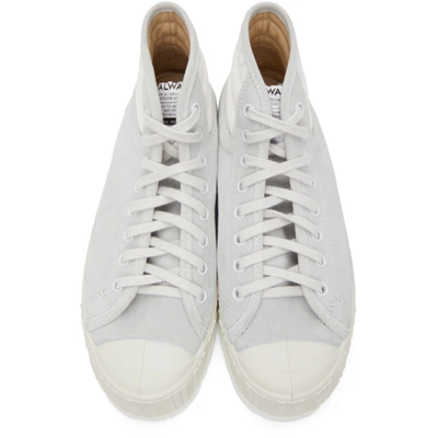 Shop Spalwart Grey Mid Pad Sneakers In White