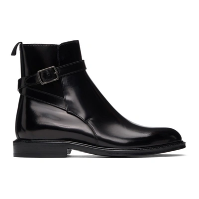 Shop Saint Laurent Black Army Jodhpur Boots In 1000 Black