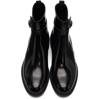 Shop Saint Laurent Black Army Jodhpur Boots In 1000 Black