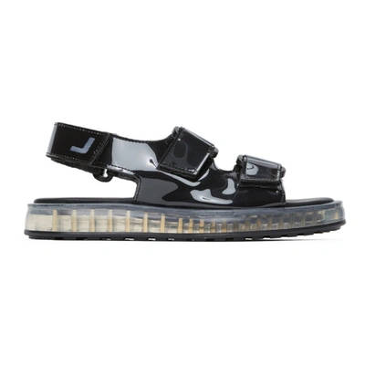 Shop Joshua Sanders Black Pvc Transparent Sole Sandals