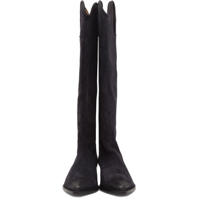 Shop Isabel Marant Grey Denvee Tall Boots In 02fk Black