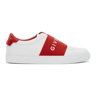Shop Givenchy White & Red Elastic Urban Knots Sneakers In 616 Red/wh