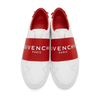 Shop Givenchy White & Red Elastic Urban Knots Sneakers In 616 Red/wh