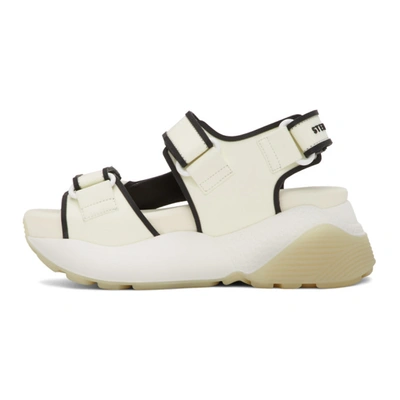 Shop Stella Mccartney Off-white And Black Contrast Sandals In K936 Snow