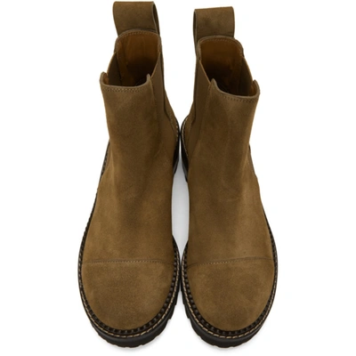 Shop See By Chloé Taupe Suede Mallory Ankle Boots In 535 Terra