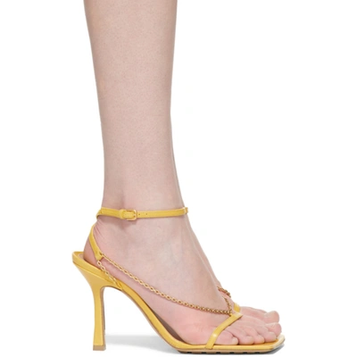 Shop Bottega Veneta Yellow Stretch Chain Sandals In 7785 Buttercup