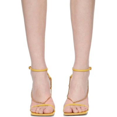 Shop Bottega Veneta Yellow Stretch Chain Sandals In 7785 Buttercup