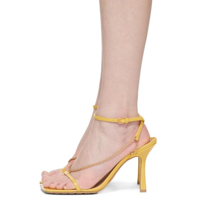 Shop Bottega Veneta Yellow Stretch Chain Sandals In 7785 Buttercup