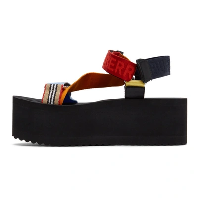 Shop Burberry Multicolor Flat Sandals