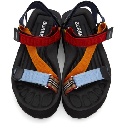 Shop Burberry Multicolor Flat Sandals