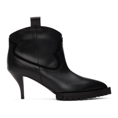 Shop Sacai Black Heeled Cowboy Boots In 001 Black