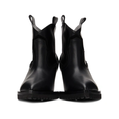 Shop Sacai Black Heeled Cowboy Boots In 001 Black