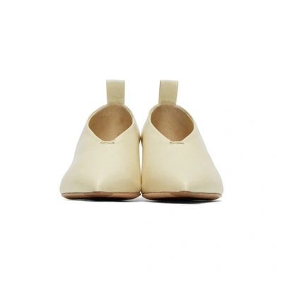 Shop Jil Sander Yellow Leather Pumps In 750-open Ye