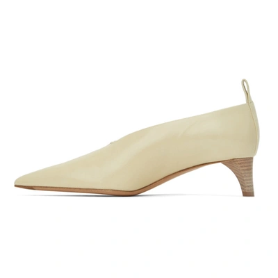 Shop Jil Sander Yellow Leather Pumps In 750-open Ye