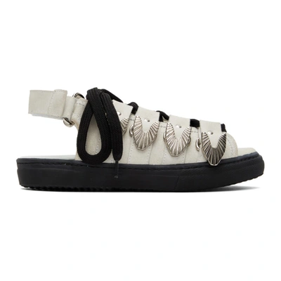 Shop Toga Pulla White Suede Hardware Sandals