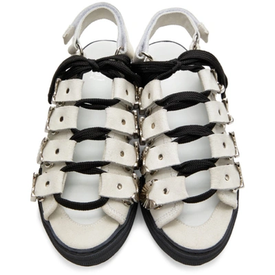 Shop Toga Pulla White Suede Hardware Sandals