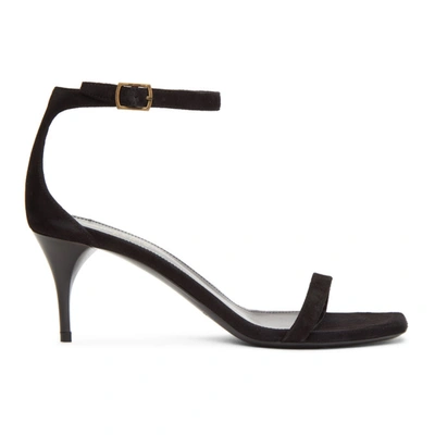 Shop Saint Laurent Black Suede Lexi 65mm Sandals In 1000 Black