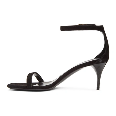 Shop Saint Laurent Black Suede Lexi 65mm Sandals In 1000 Black