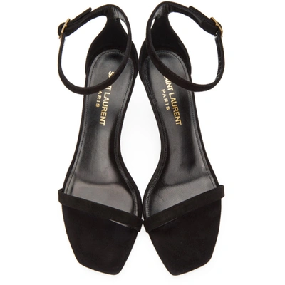 Shop Saint Laurent Black Suede Lexi 65mm Sandals In 1000 Black