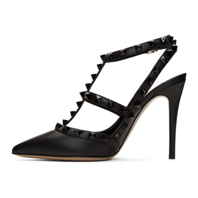 Shop Valentino Black  Garavani Tonal Rockstud Heels In 0no Black